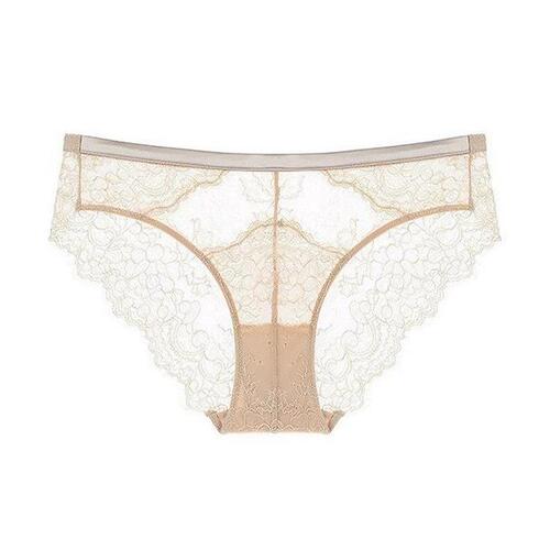 Factory direct sales sexy hollow lace underwear, comfortable and breathable mid-waist briefs, pure cotton women's underwear