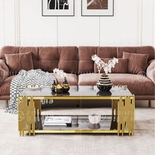 轻奢北欧客厅不锈钢大理石茶几 小户型音符大方茶几时尚组合茶几