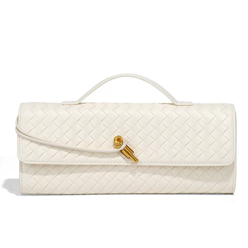 Woven Shoulder Baguette Bag Niche Luxury Horizontal Clutch Evening Bag Crossbody Versatile Fashion Elegant Bag - Thumbnail 5