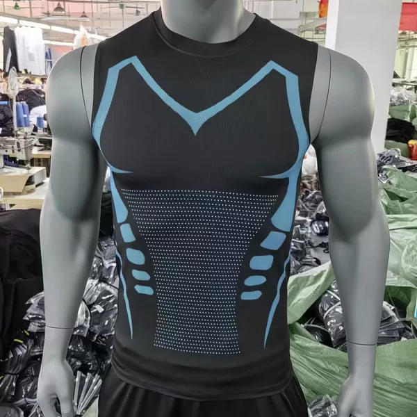 Men's Sports Fitness Running Quick-Drying Vest Marathon Bodysuit Elastic Basketball Sports Sleeveless Bottoming Training