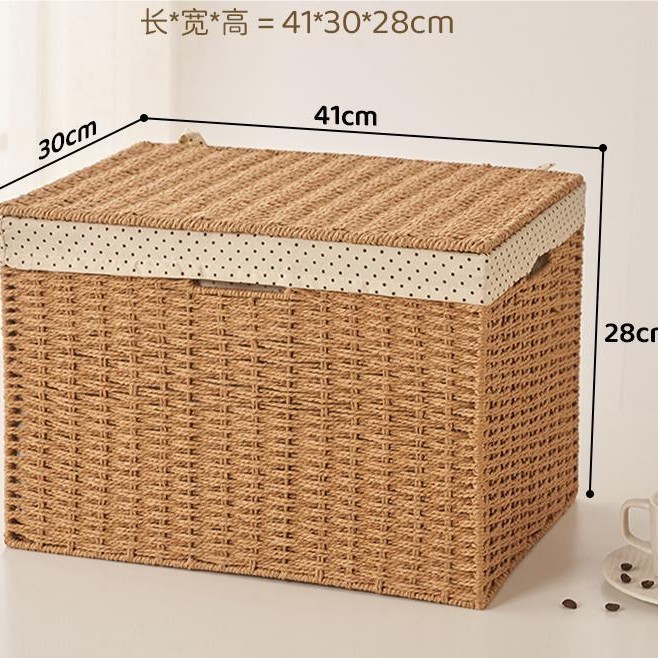収納かごは草編みのデスクトップの間食収納かごの家庭用編みをまねて、籐編みのおもちゃ収納ケースを制定することができます。