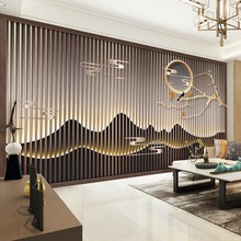 新中式裝修會所茶庄茶店背景牆裝飾書房壁畫高級壁紙3D辦公室牆紙