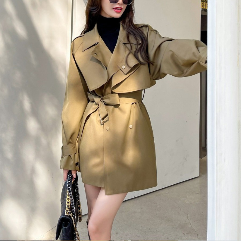 高级感短款风衣外套女小个子2025春秋季新款韩版收腰显瘦流行大衣|undefined