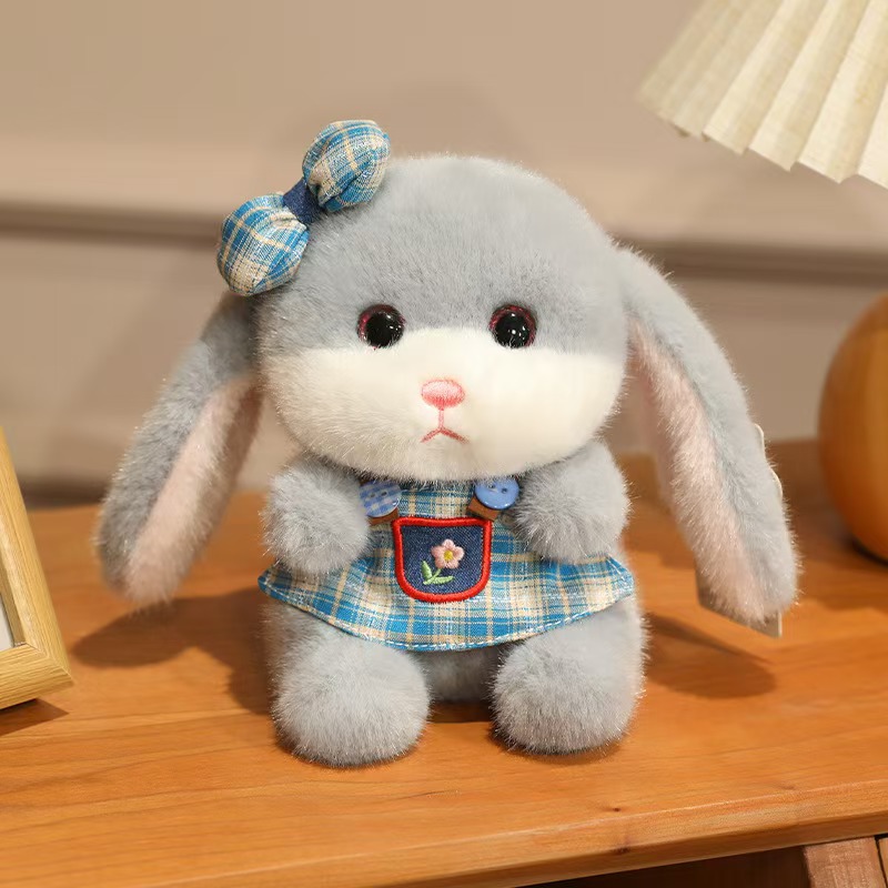 Yirongfang - Colgante de peluche de conejito genuino, pequeño conejo blanco de peluche, decoración colgante, llavero para bolso, regalo.