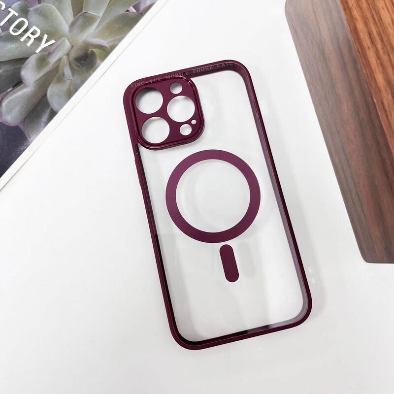 Apple 17air/promaxに適した新しいカラフルなつや消しアクリル磁気落下防止携帯電話保護ケース|undefined