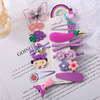 Cartoon children's hair accessory, cute hairgrip, rainbow hairpins for early age, Korean style, no hair damage