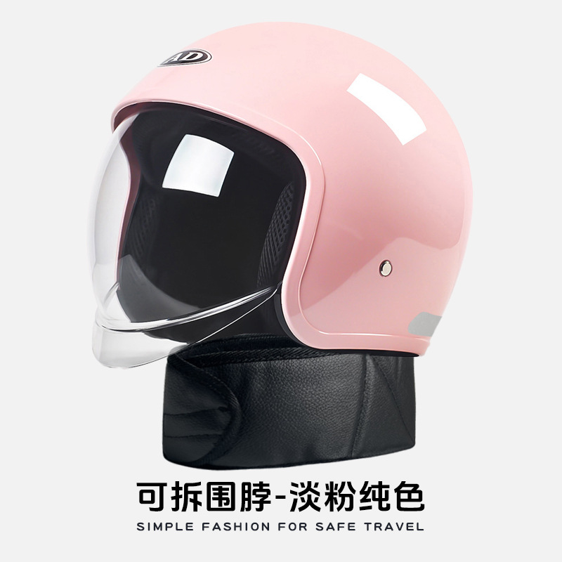 Casco de motocicleta eléctrica AD 3C certificado para hombres y mujeres cuatro estaciones general medio casco invierno caliente casco de seguridad de automóviles de batería