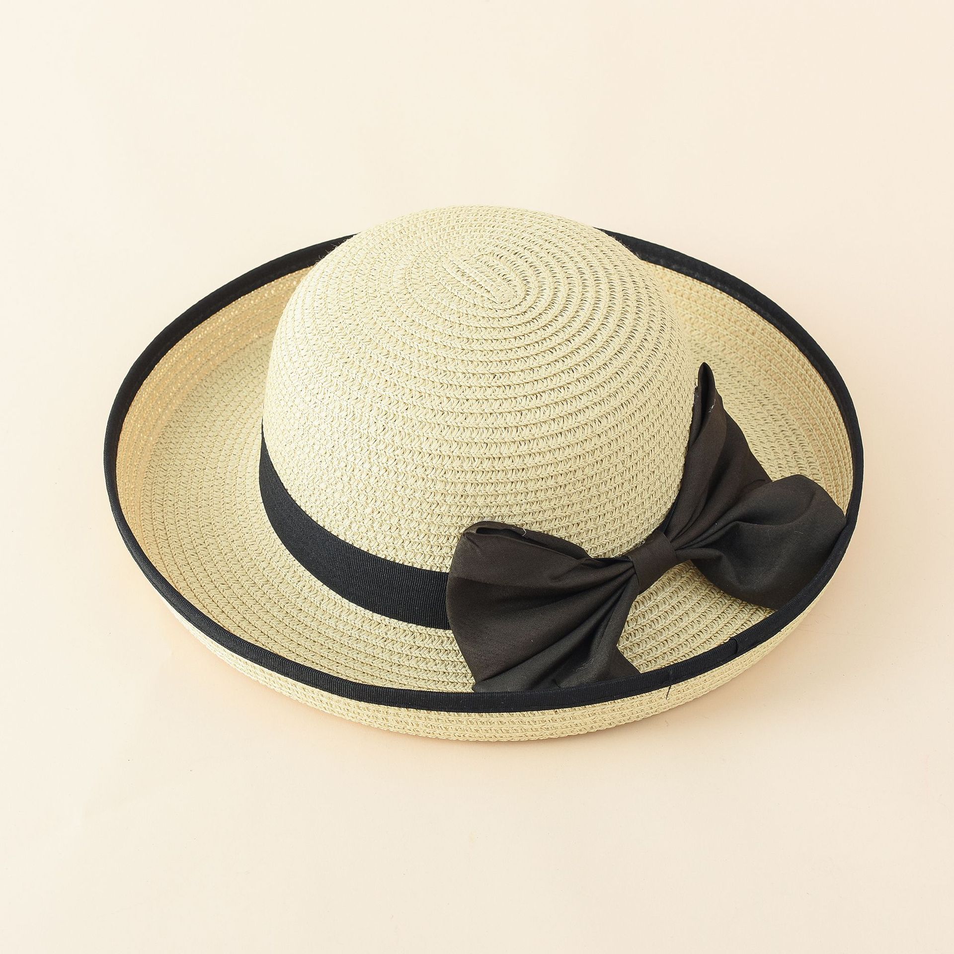 Nuevo estilo coreano elegante playa sol sombrero curling cúpula sombrero verano playa mujeres arco sol sombrero moda
