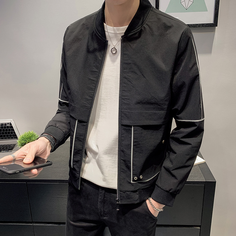 Men's Coat Spring and Autumn Thin Korean Style Fashionable Slim-fit Jacket Men's Casual Handsome Youth Mature Men's Clothing