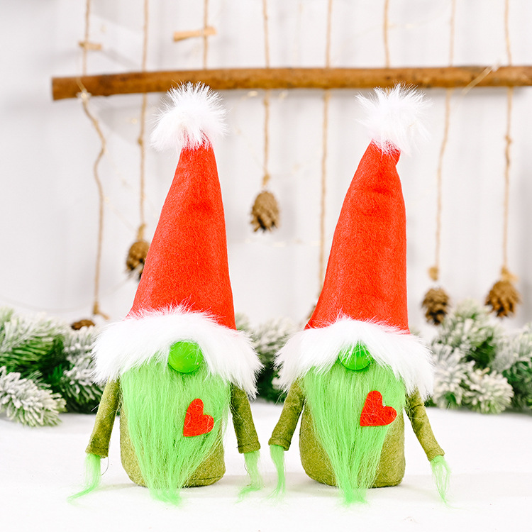 New Christmas Red Heart Grinch Faceless Puppe Dekoration Großhandel Nihaojewelry display picture 12