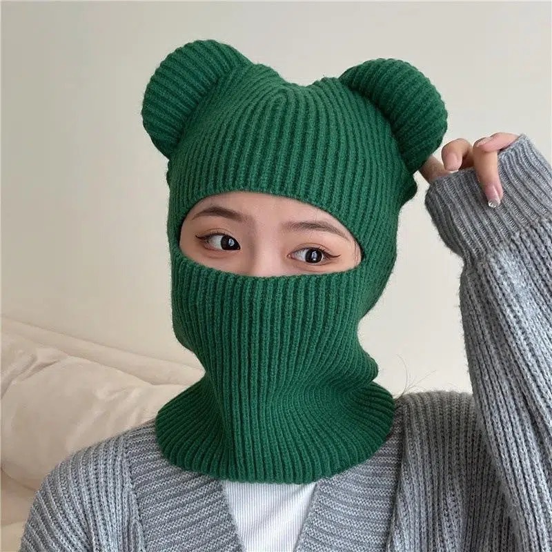 Warme Radfahren Caps Winter Gestrickte Ski Schal Hut Bär Ohr Sturmhaube Hut Bonnets Beanie für Männer Frauen Outdoor Sport Mit Kapuze – Detail 5