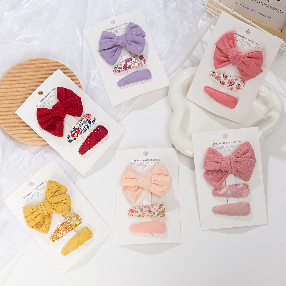 Cute Solid Color Flower Cloth Hair Clip 1 Set display picture 2
