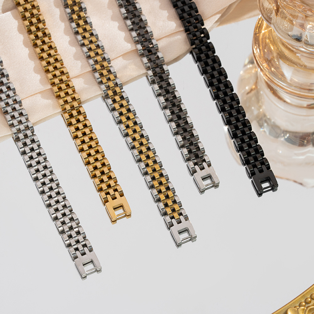 Factory in stock wholesale European and American cross-border explosions simple watchband titanium steel bracelet temperament trend Joker hand jewelry