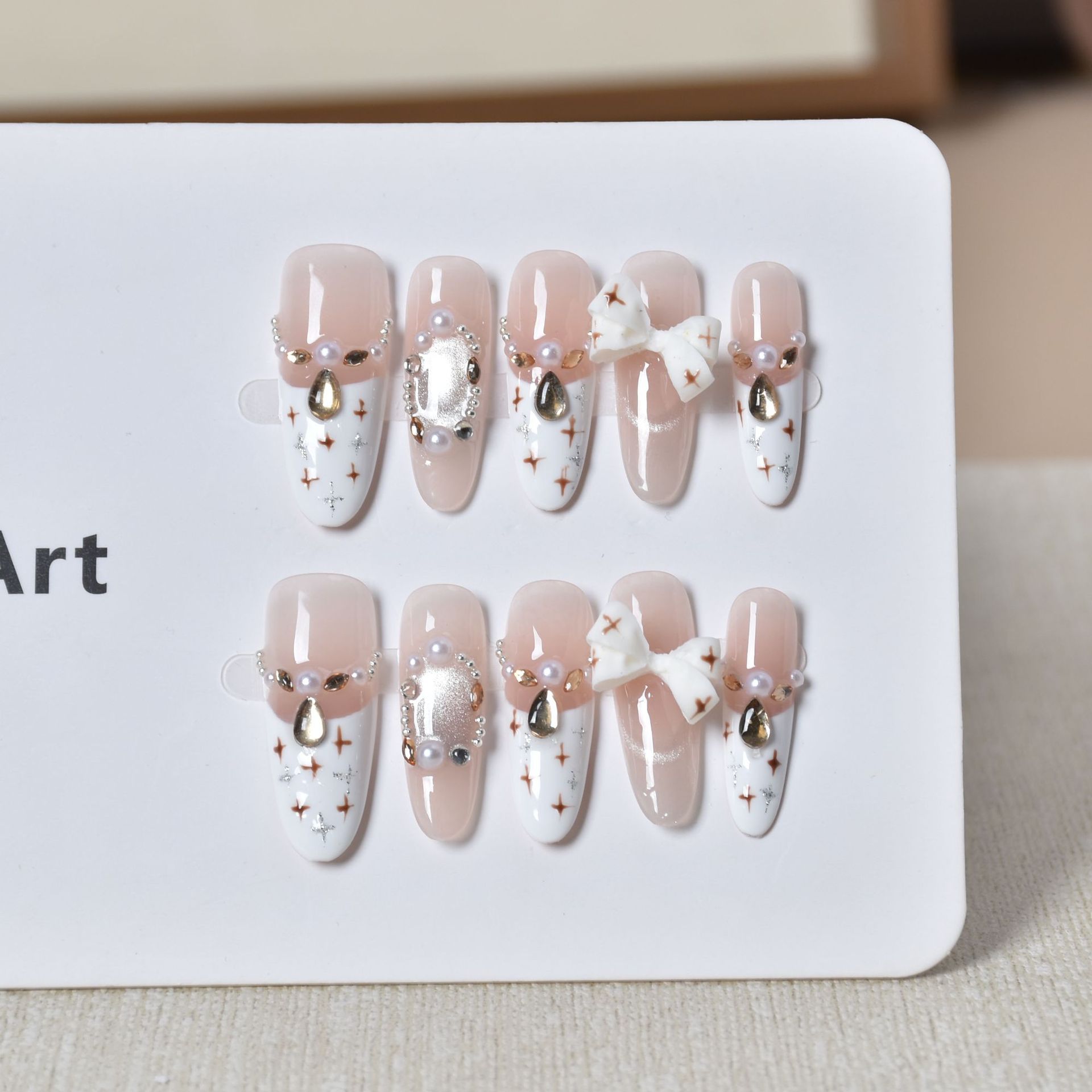 Crema hecha a mano pura fragrante viento de desgaste de uñas ligeras parches de uñas de lujo parches de uñas acabados parches de uñas de uñas falsas