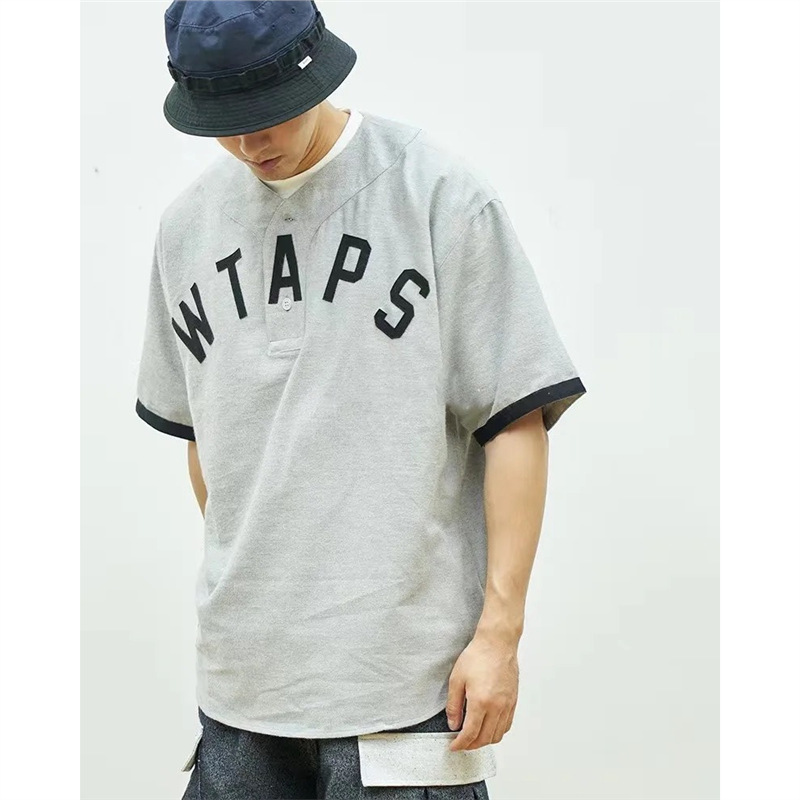 WTAPS LEAGUE COTTON Japanese Style Loose Casual Short Sleeve Shirt Baseball Shirt Cardigan 22SS