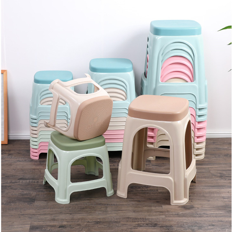 厂家批发塑料椅子加厚家用成人高凳客厅防滑耐摔胶凳餐厅塑料凳子