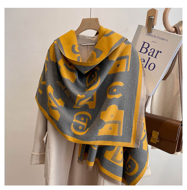 Bufanda mujer tacto cachemir suave y cálida chal versátil de moda_voghion.com