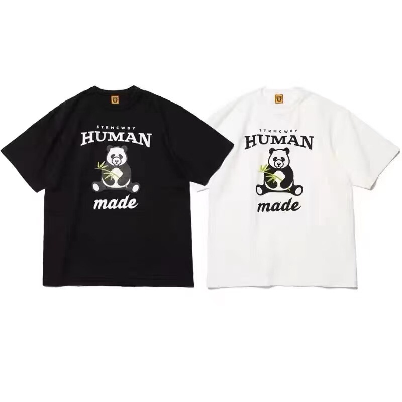 スポット日本製ヒューマンサマーヘビーウェイトバンブーコットン半袖Tシャツルーズカジュアルラウンドネックプリント|undefined