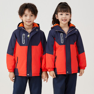 Printable logo Badge Children's Jacket Three-in-One 2024 Winter New Boys Children's Jacket suit Girls