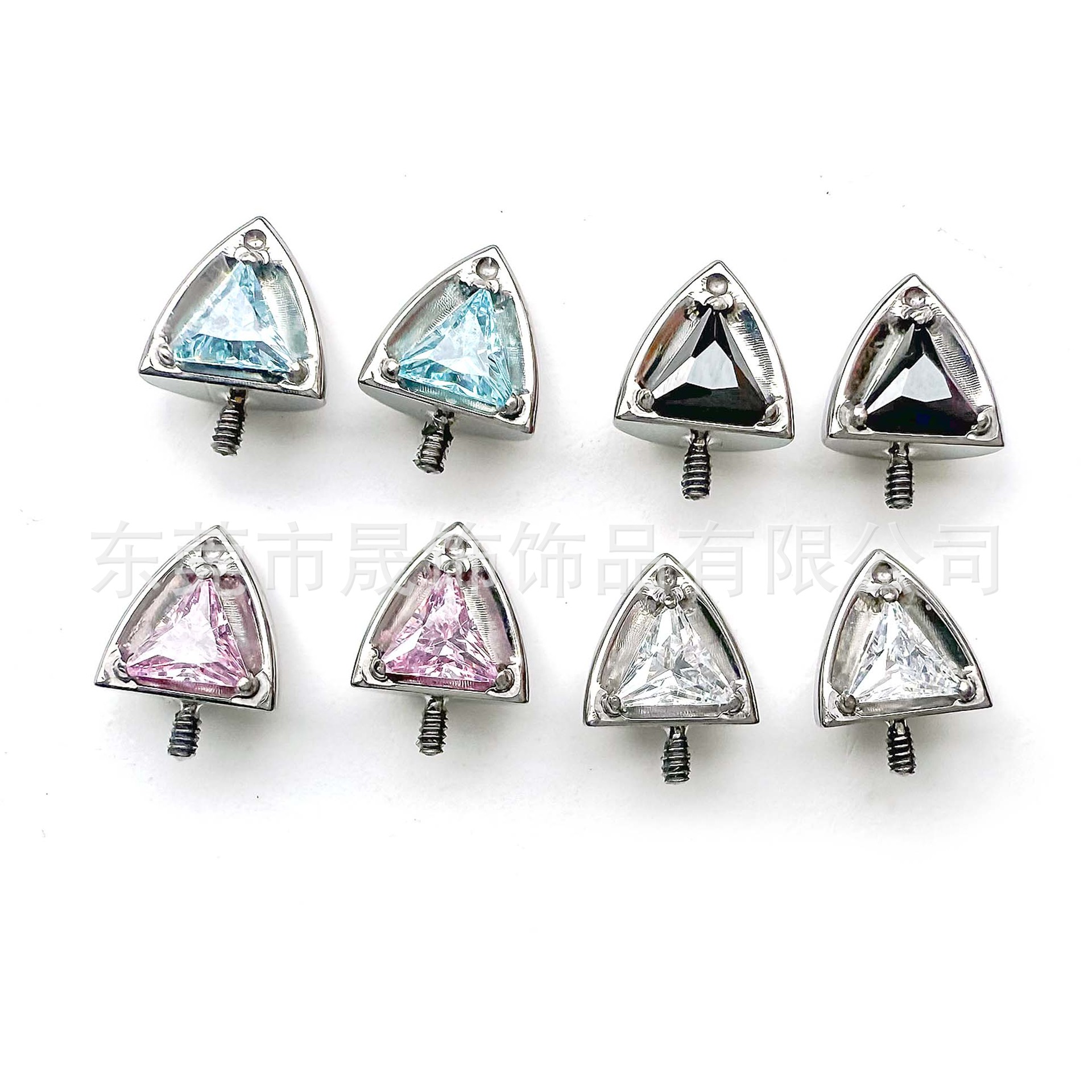 F136 Titanium 猫 Ear 朵 Tragus 钉 Studded Cubic Zirconia Helix Cartilage Stud G23 Implant Grade Titanium Internal Thread Labret Stud Piercing Jewelry