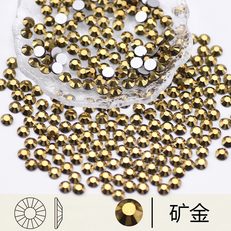 跨境彩色圆形平底钻 水晶玻璃钻水钻美甲钻 diy贴钻饰品配件批发|undefined