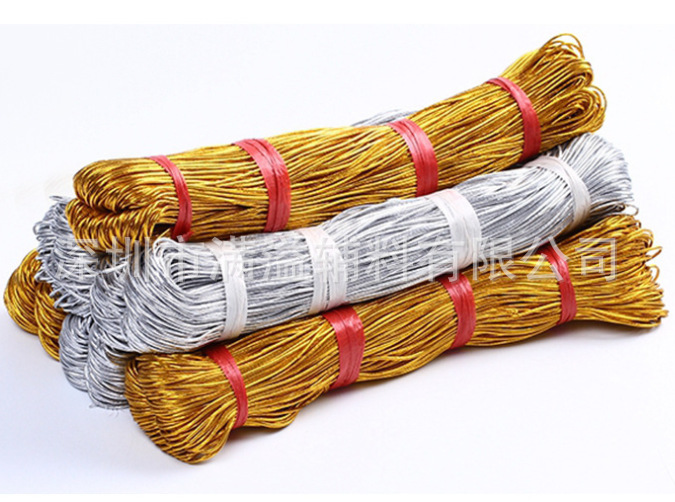 厂家直销 1.0 1.5 金色 银色圆弹力橡筋 国产橡筋 吊牌绳 多 颜色