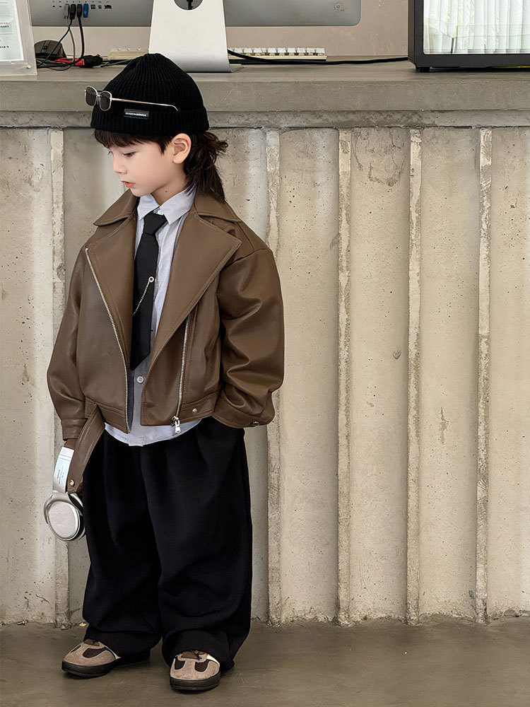 Coffee 10621 Двухчастотный набор (кожаная куртка + 918 брюк)