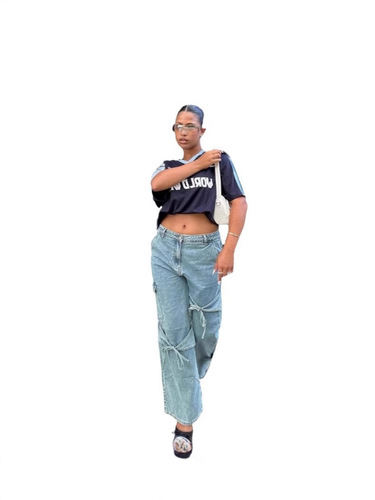 Cross-border AliExpress American Y2K hot girl patchwork bow jeans women straight-leg pants loose pants Instagram style