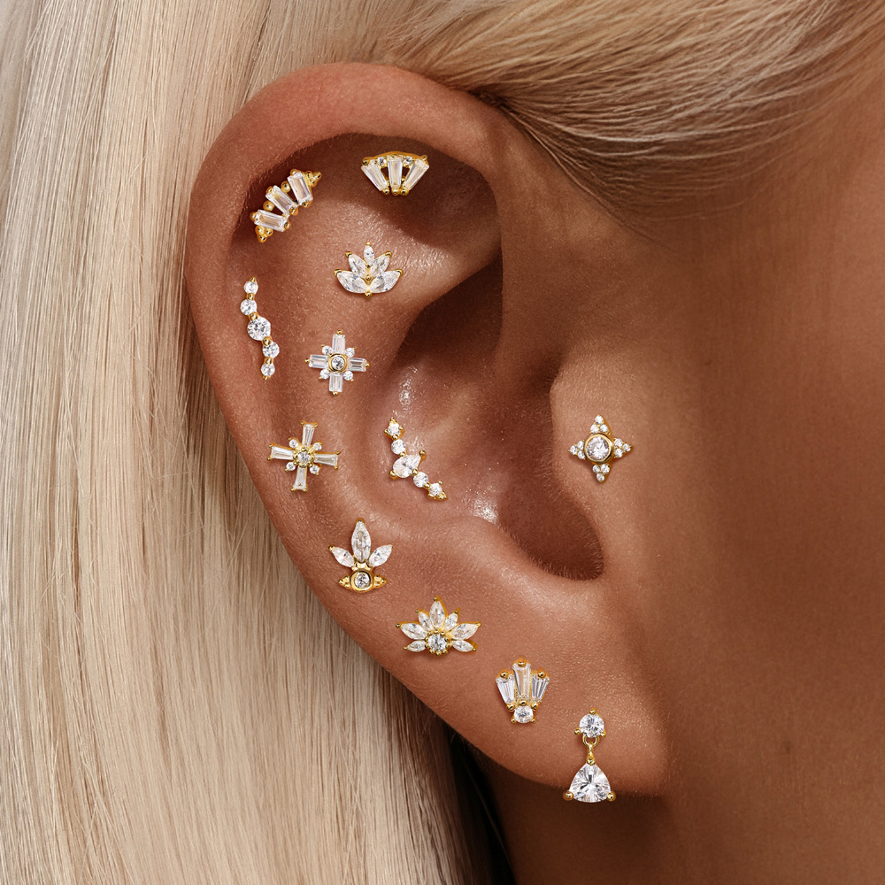 1g Weight Zircon Inlay Material Ear Studs Classification Ear Cartilage Rings & Studs Piercing Type 1 Piece Quantity Daily Occasion 925 Sterling Silver Material Geometric Pattern All Seasons Season Unisex Gender Elegant, Simple Style Style 1 Piece Ear Cartilage Rings & Studs Elegant Simple Style Geometric 925 Sterling Silver Zircon Ear Cartilage Rings & Studs 12