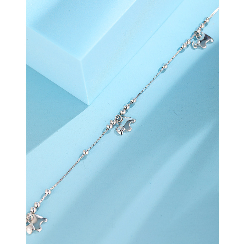 S925 tobillera de plata de las mujeres luz nicho de lujo 2023 nuevo verano pony cuentas de pie de alta calidad joyería de plata