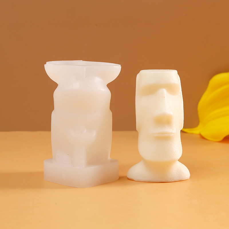 Трансграничная новая скульптура тела ручной работы мыло плесень гипсовая украшения ароматерапевтическая свеча Моаи каменный человек силиконовая форма