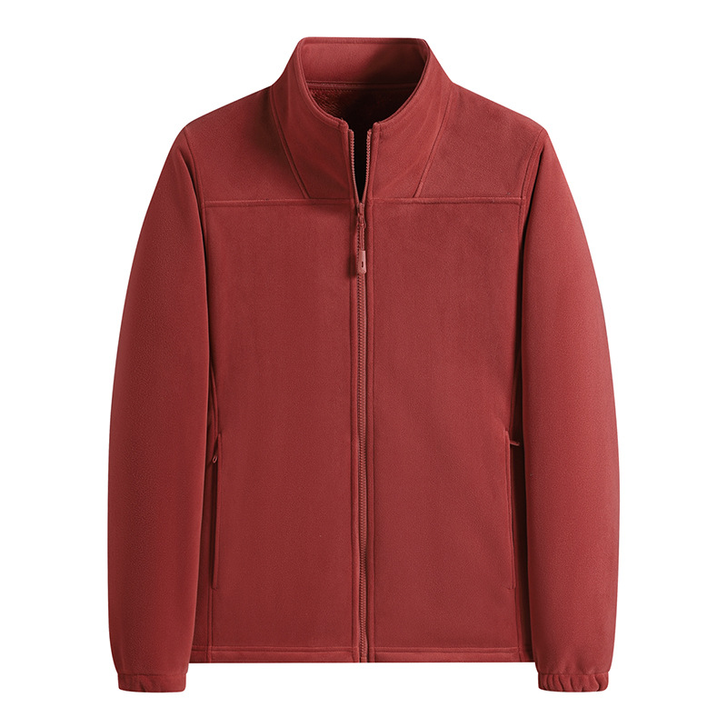 Autumn and Winter New Warm Fleece Jacket for Women Hiking and Running Outdoor Thickeneded Coral Velvet Stand-Up Collar Cardigan Jacket Top