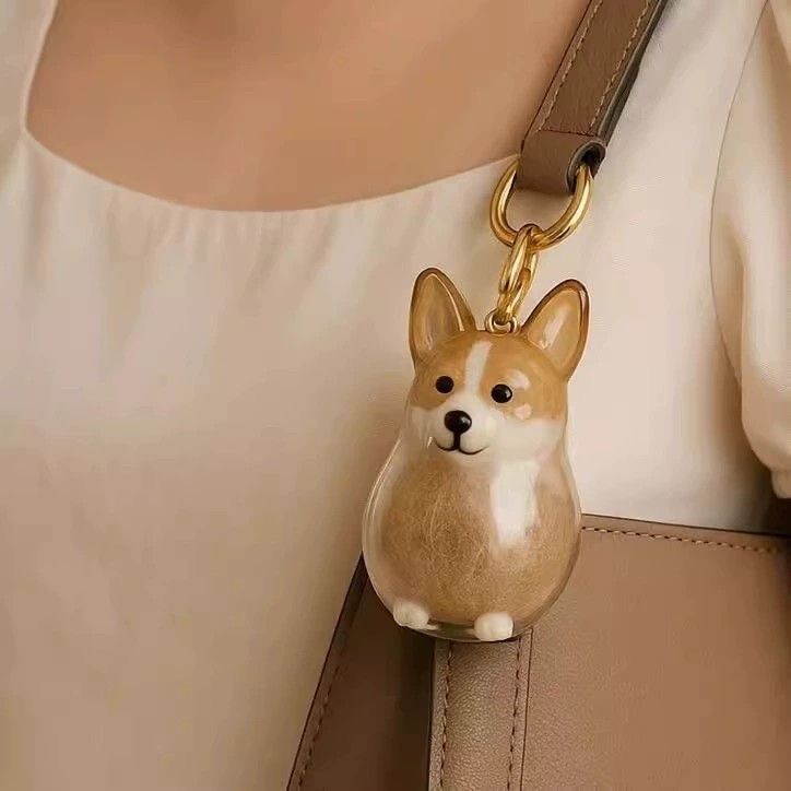 透明収納ボックス犬の毛収集ペンダントゴールデンレトリバーコーギーサモエドラブラドール毛収納キーホルダー|undefined