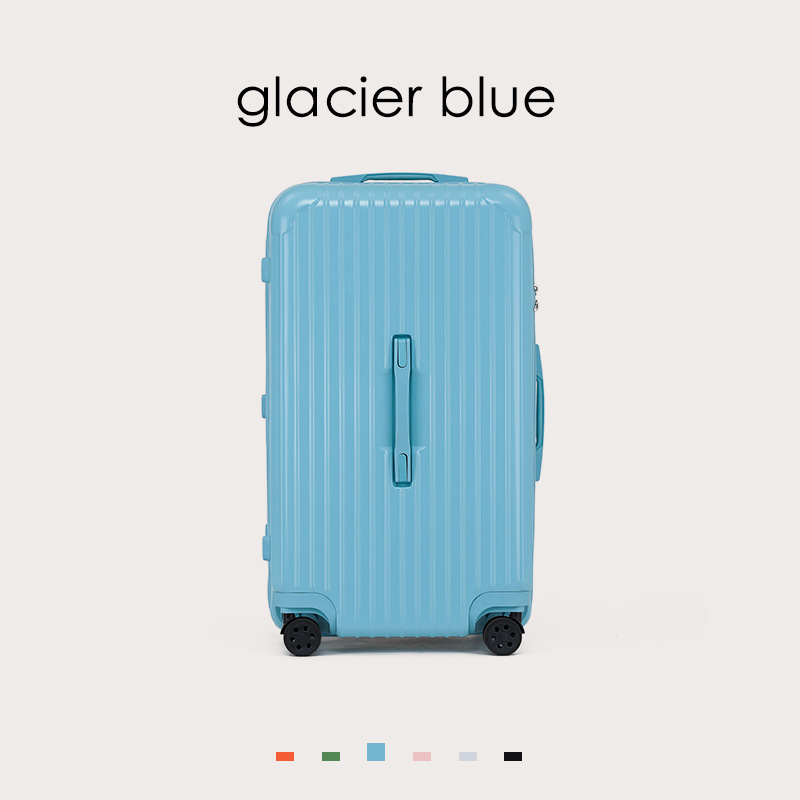 De alta apariencia de gran capacidad engrosada cremallera equipaje carro equipaje de viaje 24 pulgadas 26 pulgadas universal rueda de cuero caso para las mujeres