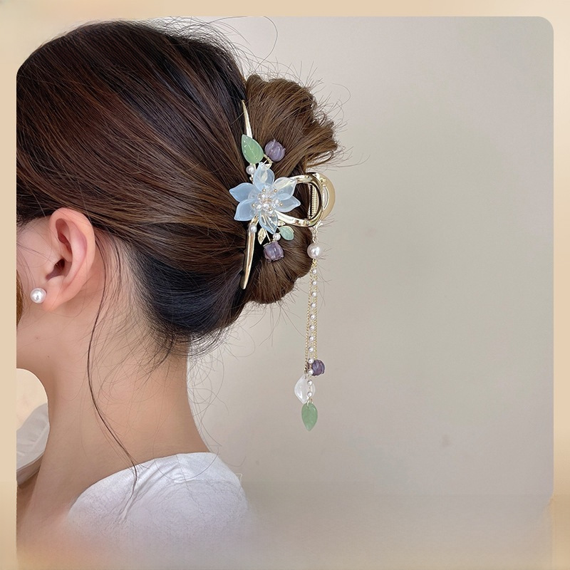 Klasická spona na uchopenie strapca pre orchideu na zadnej strane hlavy Vysokokvalitná spona do vlasov Pokrývky hlavy Šperky do vlasov 2022 Nová spona na žraloka_voghion.com