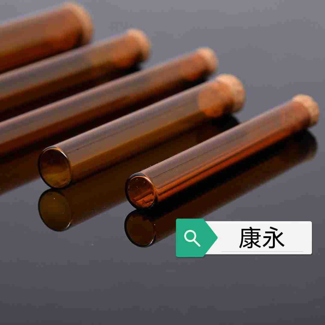 厂家直销棕色玻璃试管香瓶棕色21Cm玻璃线香管10克
