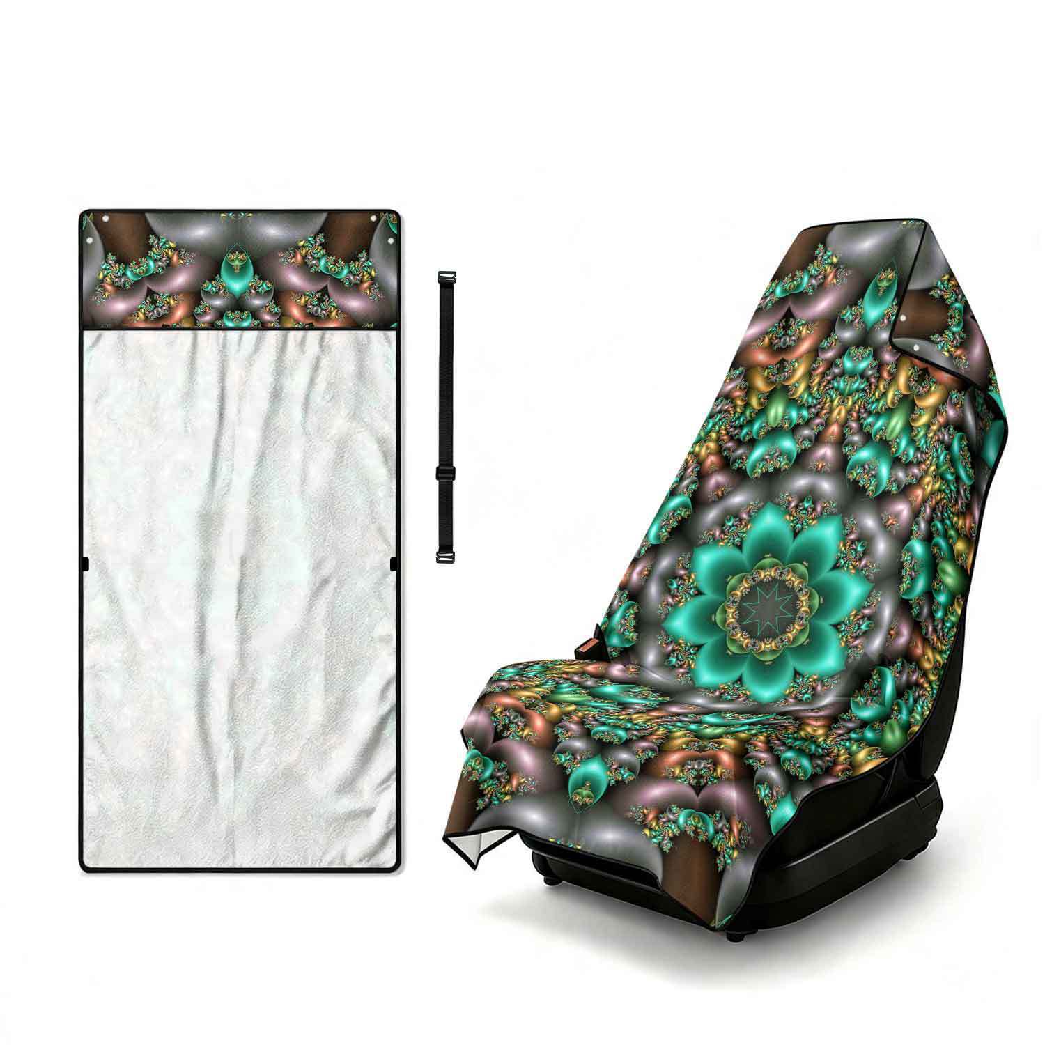 Geometric Bath Towel Car Seat Cover 2-in-1 Microfiber Outdoor Beach Car Dual-Use Universal Seat Cushion