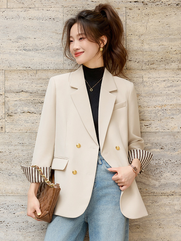 设计感黑色西装外套女2025秋季新款韩版宽松小个子中长款西服时尚|undefined
