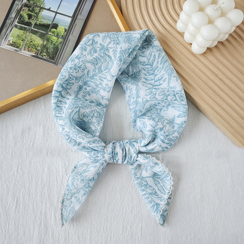 Toalla cuadrada fina de algodón y lino, fresca y transpirable, bufanda de seda pequeña con decoración literaria suave para mujer, bufanda de verano, bufanda pequeña de todo fósforo para mujer