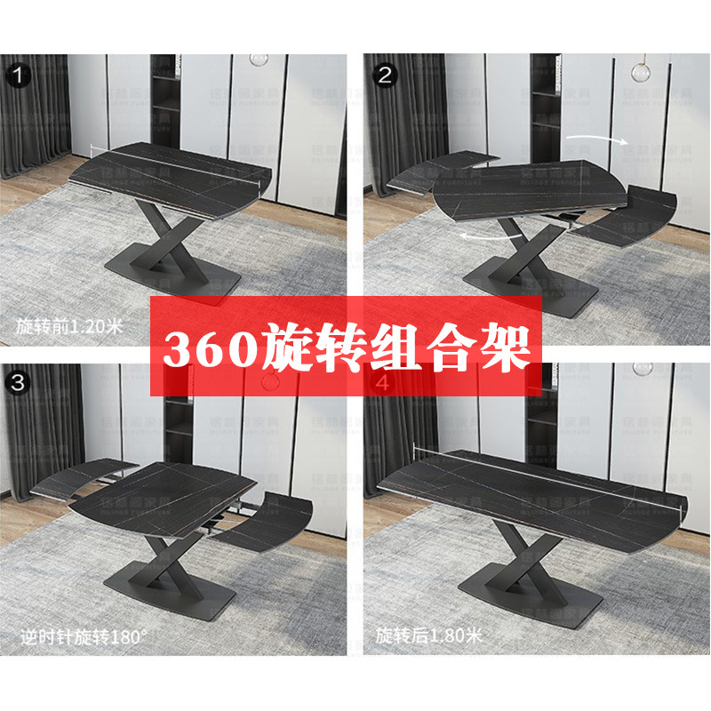 Mesa de Comedor Telescópica de Pizarra, Metal, Plegable, Ajustable, para Comedor image 5