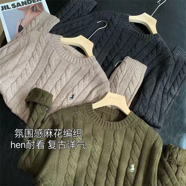 Cabinet 2000 + high quality wool texture thick soft glutinous twist woven round neck sweater women's winter N1202M