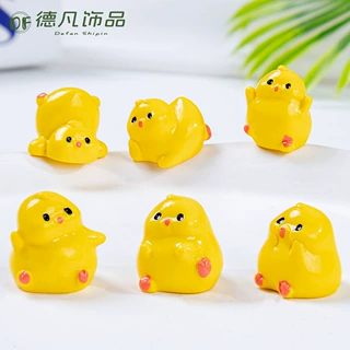 实色小黄鸡可爱创意树脂桌面汽车中控小摆件微景观园艺置景工艺品