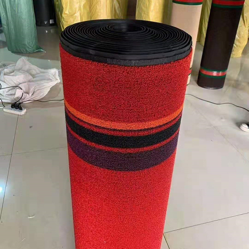 Anti-Slip, Freely Cut | Universal Car Carpet - 129m-burr-bottom-bright-red-stripe