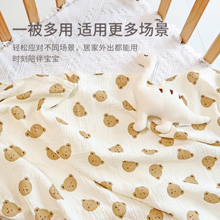 Baby wrap towel double crepe blanket cotton gauze cotton pleated gauze manufacturers baby multi-use blanket