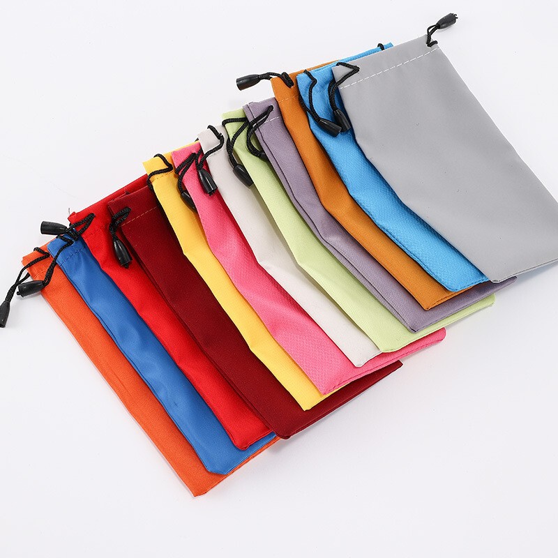 Factory wholesale solid color drawstring glasses cloth glasses bag mobile phone screen non-slip jewelry portable Yan Jindai cleaning cloth