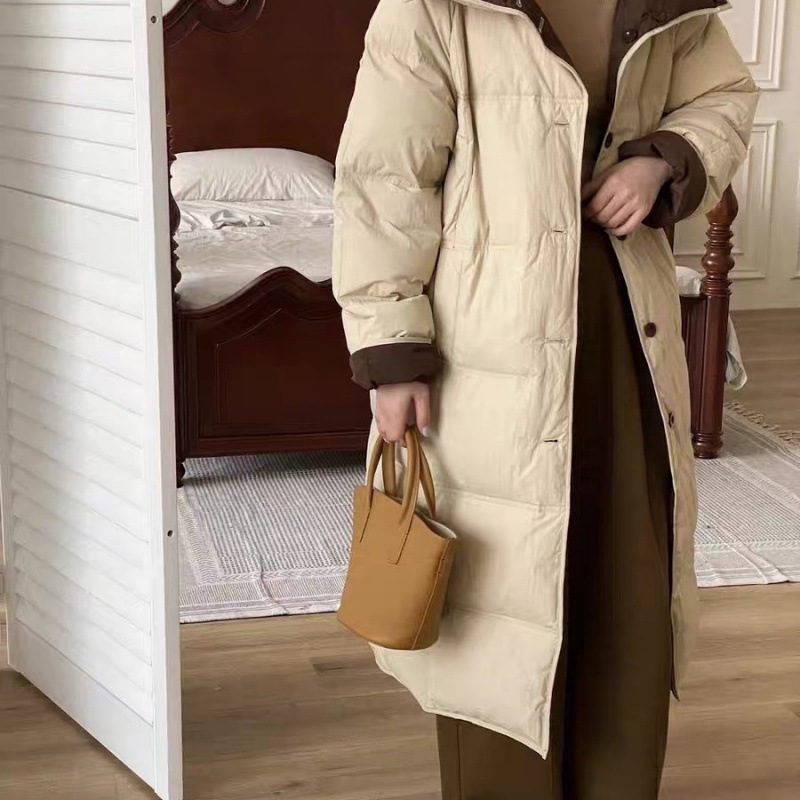 2025 New Winter Thickeneded down Jacket Loose Knee-Length Mid-Length Long Small New Warm Jacket