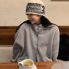 有货 韩国东大门 2025冬季新款甜美摇粒绒立领毛绒卫衣短外套女