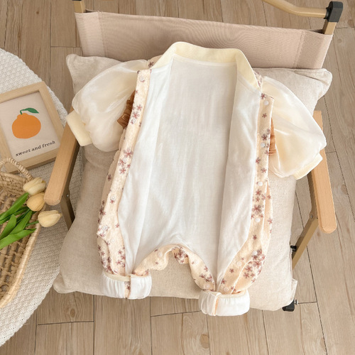 Baby clothes Spring set onesie Newborn children baby clothes Full moon super cute outdoor Haha clothes crawl suit Spring and Autumn Season
