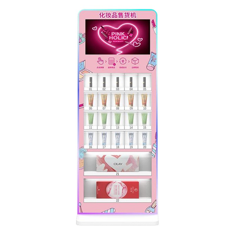 Máquina expendedora inteligente de muestras de esmalte de uñas portátil, máquina expendedora automática de cosméticos comerciales sin personal, máquina expendedora automática de rejilla, fábrica de máquinas expendedoras inteligentes