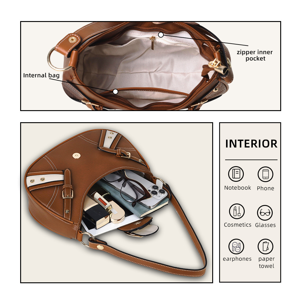 Single Shoulder Strap Strap Type Cloud Shape Bag Bags Type Women's Small Pu Leather Color Block Streetwear Sewing Thread Dumpling Shape Flip Cover Cloud Shape Bag
